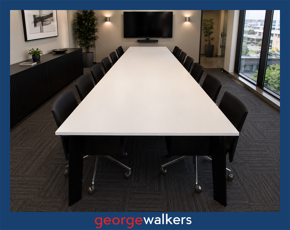 BOARDROOM TABLE – COMMERCIAL – WHITE – 5000 x 1200MM – PR6815