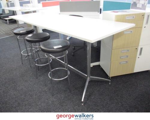 PR5550 - White Bar Leaner Height Meeting Table - George Walkers Office Furniture Megastore