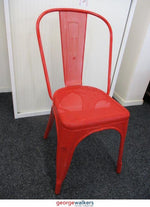 Bistro Type Metal Chair Red