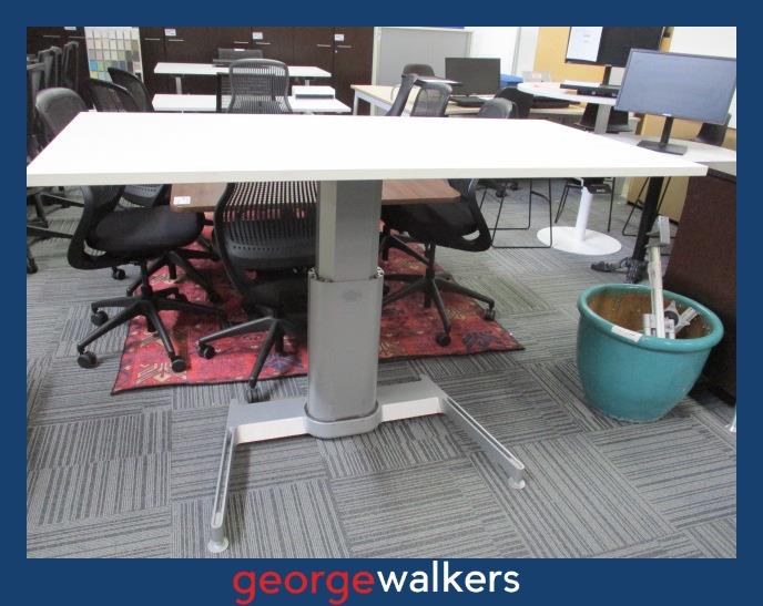 PR6363 White Height Adjustable Sit/Stand Desk - George Walkers Office Furniture Megastore