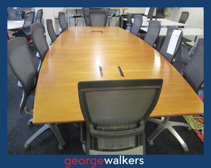 PR6509 Tawa Large 3.6M Boardroom Table & 10x Chairs - George Walkers Office Furniture Megastore