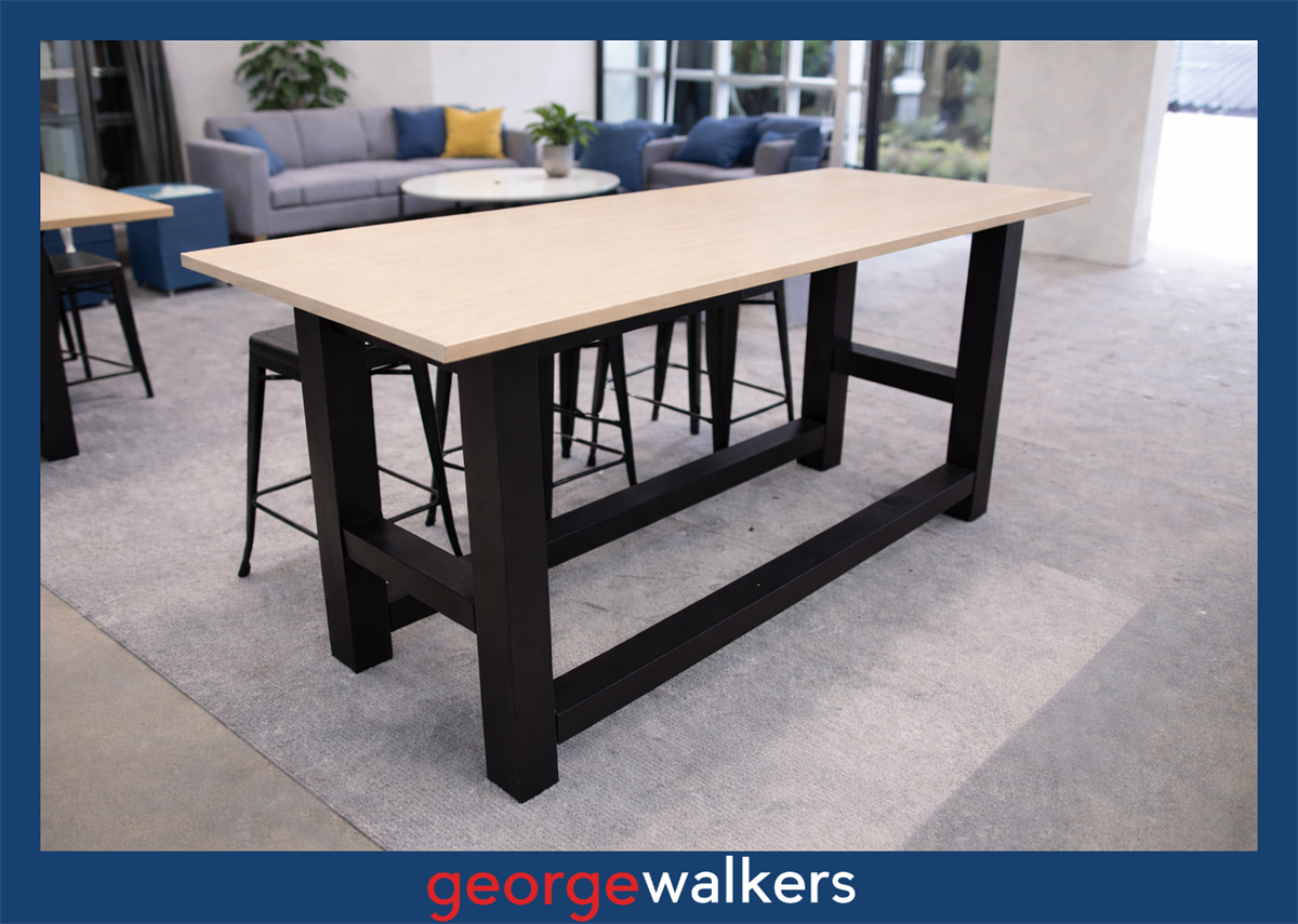 PR6562 Whitewashed Melteca Bar Leaner Meeting Table