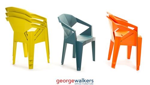 PR5667 - Mixed Color MUZE GROUP Polypropylene Dimensional Chair - George Walkers Office Furniture Megastore