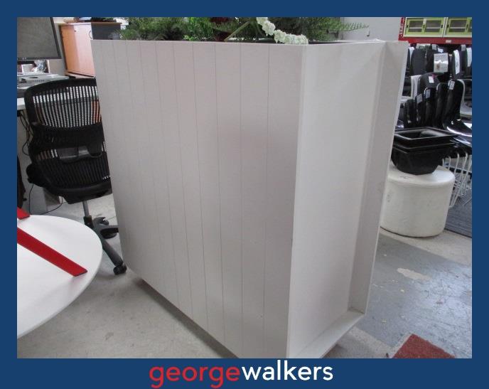 PR6431 White Office Planter Storage / Divider - George Walkers Office Furniture Megastore