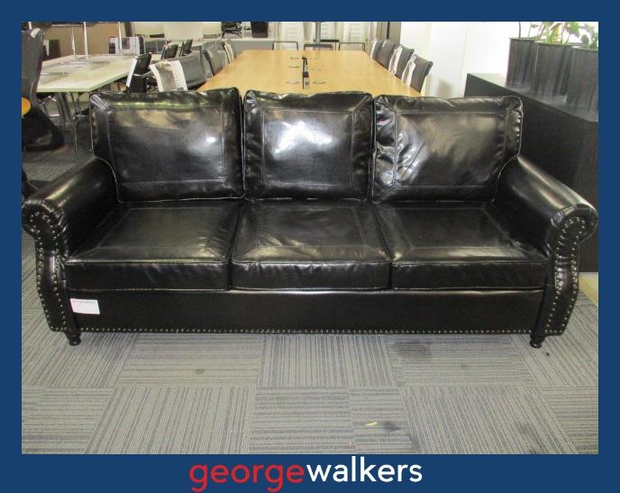 PR6758 High Gloss Black 3 Seater Commercial Couch