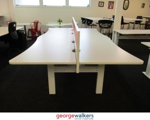 PR5671A - 48 x White Desks in Pod Set-ups - George Walkers Office Furniture Megastore