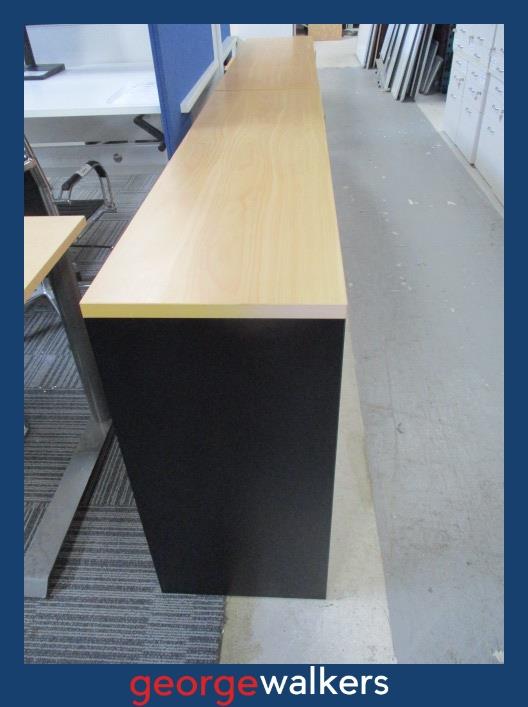 PR6242 Tawa/Black Credenza Storage - George Walkers Office Furniture Megastore