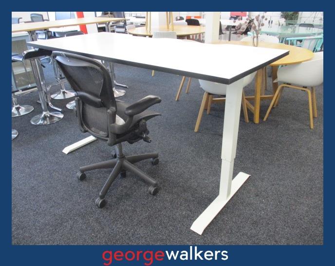 PR6290 White Electric Desk 1.8M - George Walkers Office Furniture Megastore