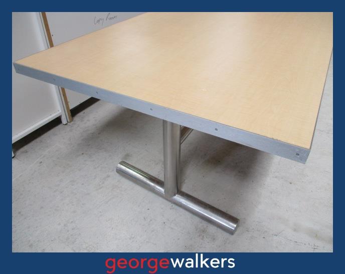 PR6216 Boardroom Table 1.8M - Light Wood Melteca with Brushed Chrome Base - George Walkers Office Furniture Megastore