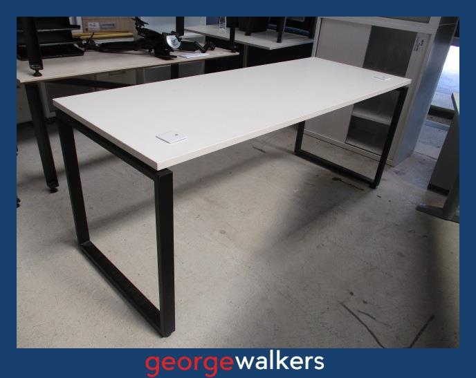 PR6607 White Melteca Desk - George Walkers Office Furniture Megastore