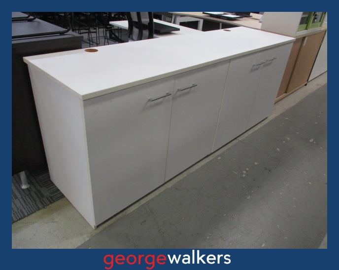 PR6383 White Credenza Storage - George Walkers Office Furniture Megastore
