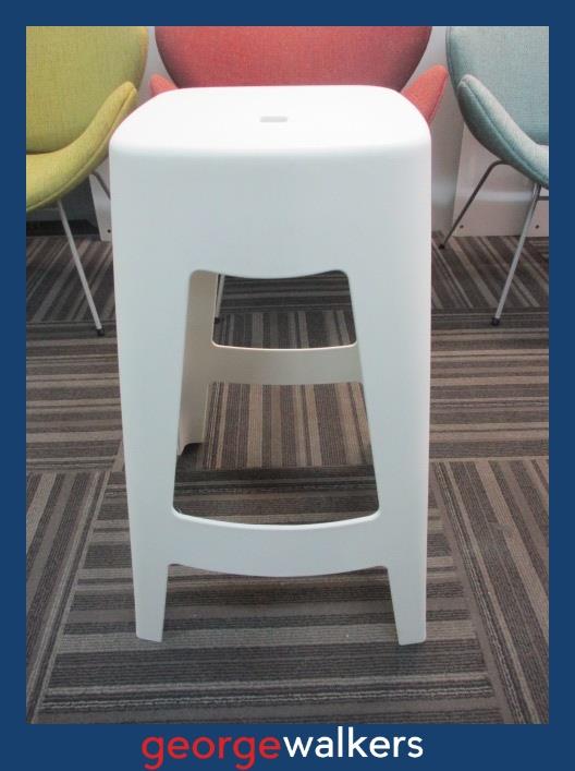 HB4 White Polypropylene Barstool