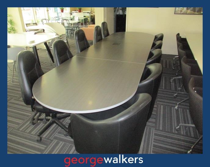 BOARDROOM TABLE – COMMERCIAL – SILVER/BROWN – 4200 x 1200MM – PR6816