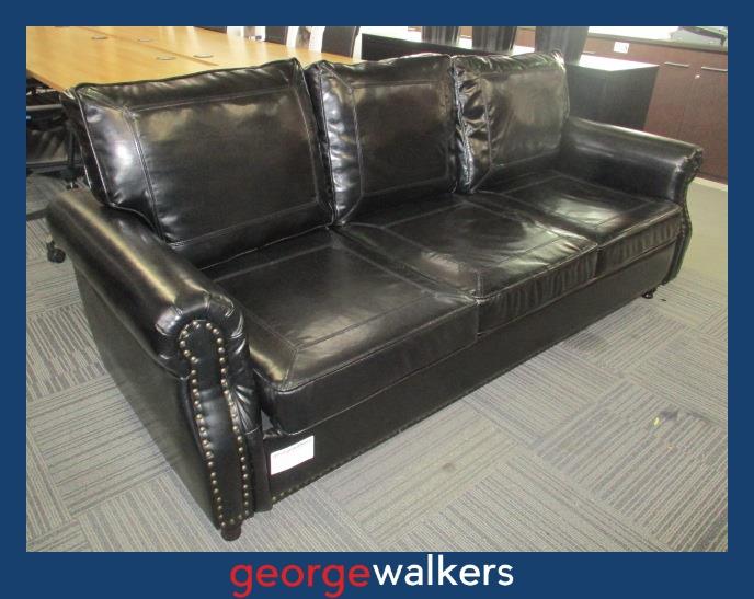 PR6758 High Gloss Black 3 Seater Commercial Couch