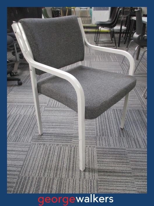 PR6691 Grey Visitor Chair with Armrests - George Walkers Office Furniture Megastore