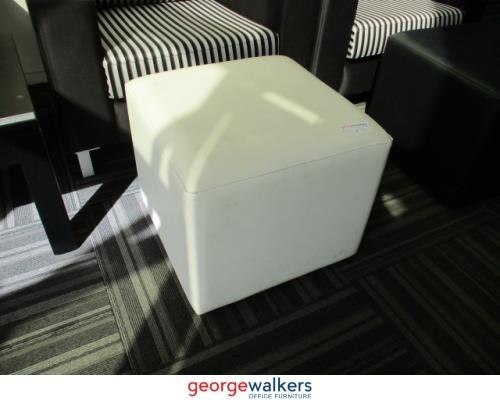 PR3711 - White Ottoman - George Walkers Office Furniture Megastore