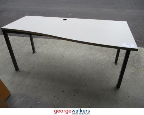 PR3901 - Cream Straight Desk - George Walkers Office Furniture Megastore