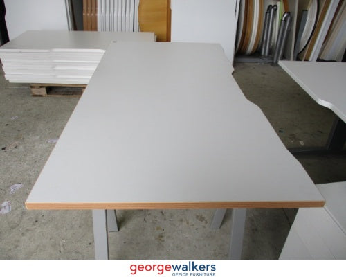 PR4881 - White Straight Desk - George Walkers Office Furniture Megastore