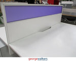 1.6m Wide Desk Partition - Purple/White