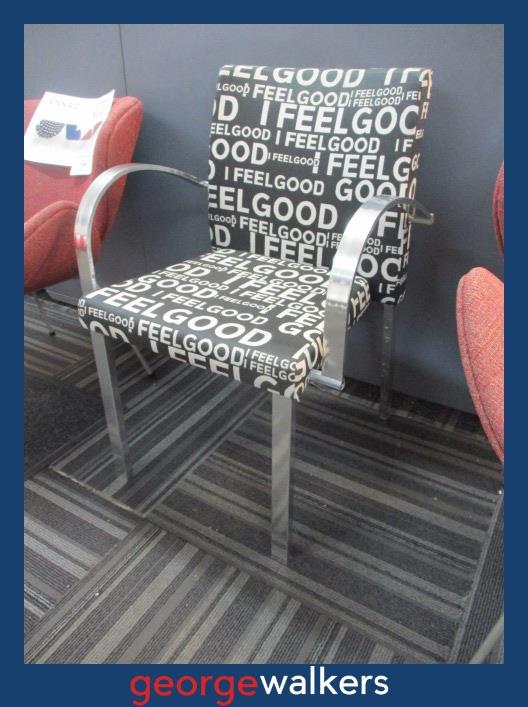 RECEPTION CHAIR – SEGIS BARTOLI DESIGNER – RRP $700+ - BLACK/WHITE – PR6811