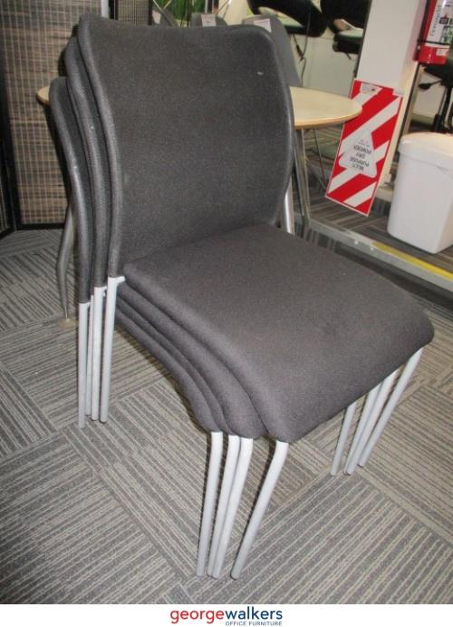 PR5866 White Round Table + 4 Meeting Chairs - George Walkers Office Furniture Megastore