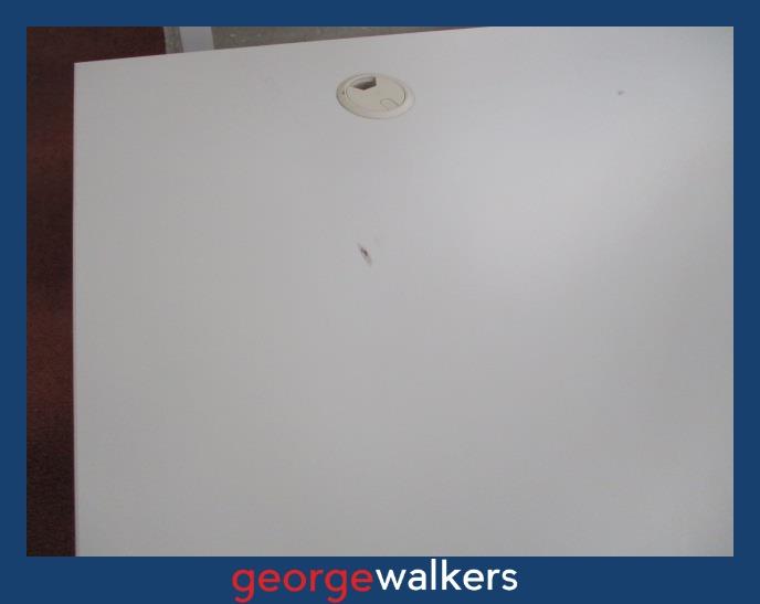 PR6237 White Melteca Desk - George Walkers Office Furniture Megastore
