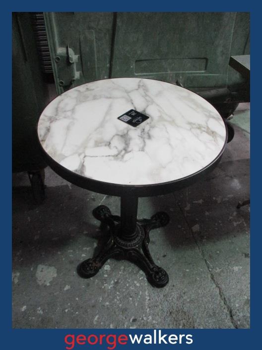 CAFE TABLE – ROUND – MARBLE STONE TILE TOP – 600MM – PR6945