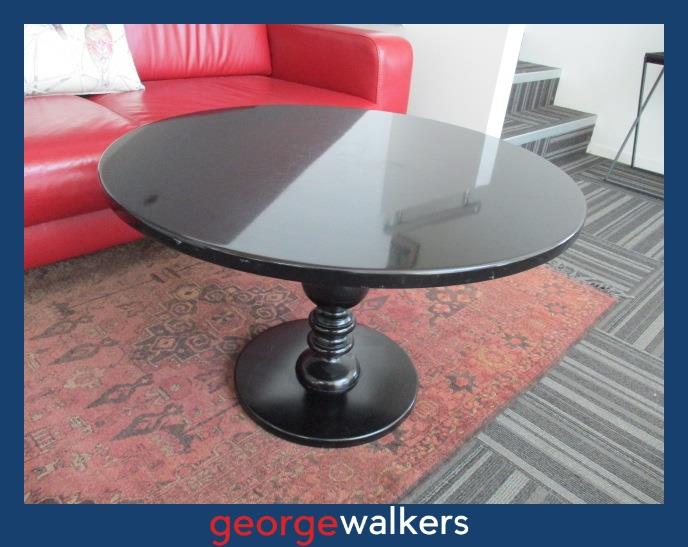 PR5698 - Black Gloss Round Table - George Walkers Office Furniture Megastore