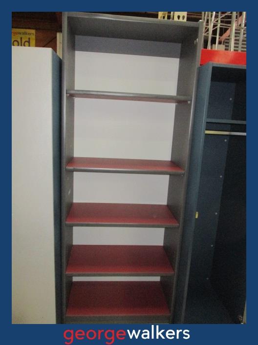 PR6381 Grey/Burgundy Bookshelf