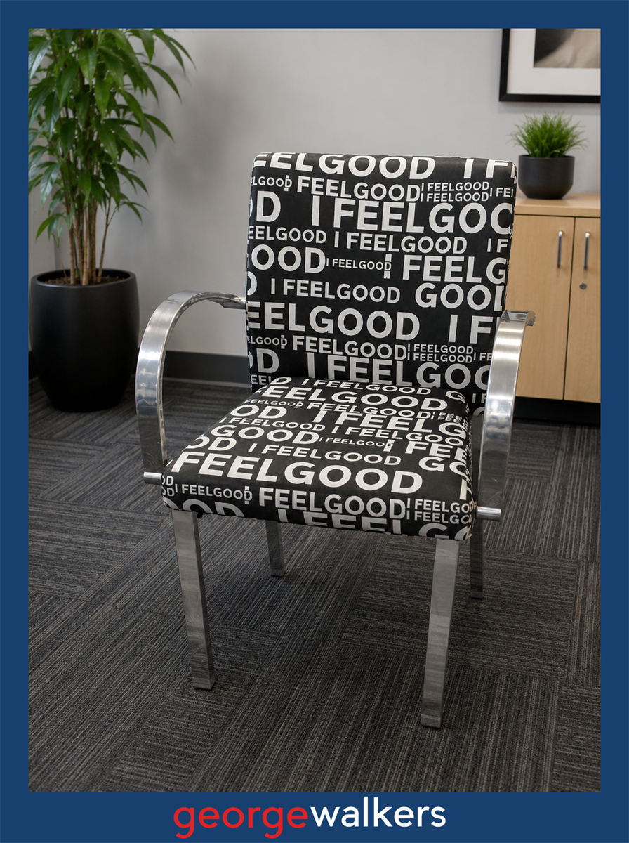 RECEPTION CHAIR – SEGIS BARTOLI DESIGNER – RRP $700+ - BLACK/WHITE – PR6811