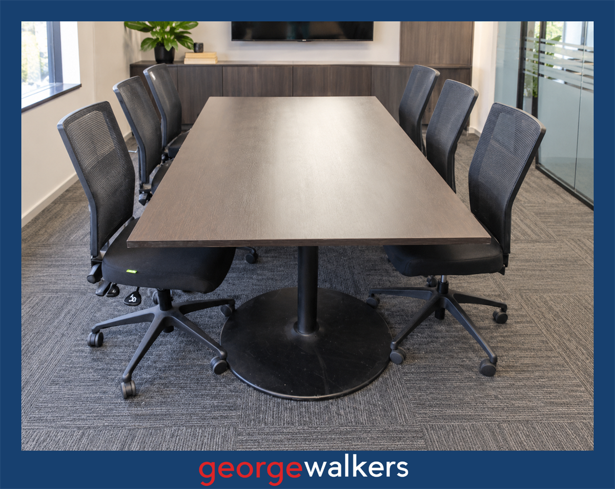 Boardroom table - Large meeting table - Chocolate woodgrain - 2.4m - PR7055