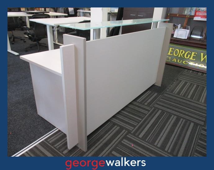 PR6368 Silver Strata Reception Desk - George Walkers Office Furniture Megastore