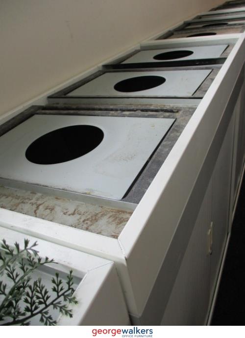 PR5757 White Precision Tambour with Planter - George Walkers Office Furniture Megastore