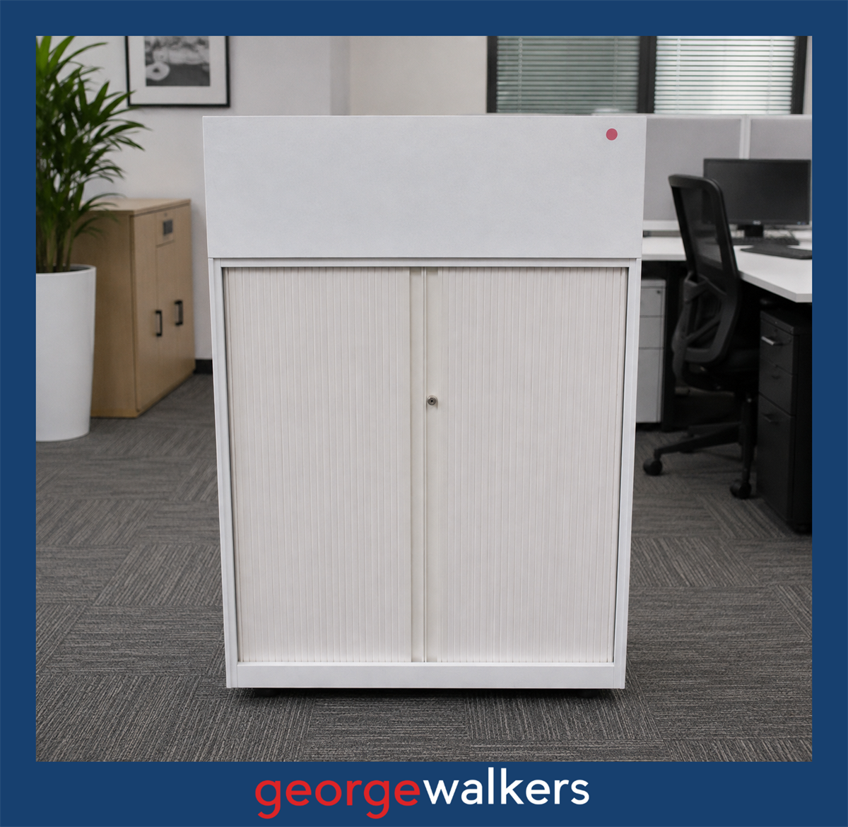 TAMBOUR CUPBOARD – WHITE – WITH PLANTER – RRP $1,400+ – PR6918