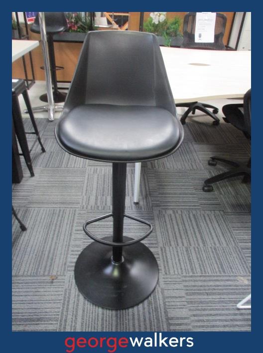PR6644 Black Modern Barstool (Gas Lift) - George Walkers Office Furniture Megastore