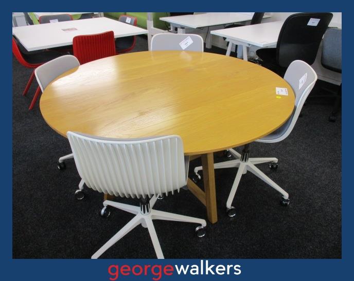 PR5786 Woodgrain Round Meeting Table - George Walkers Office Furniture Megastore