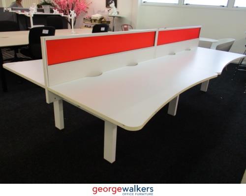 PR5671A - 48 x White Desks in Pod Set-ups - George Walkers Office Furniture Megastore