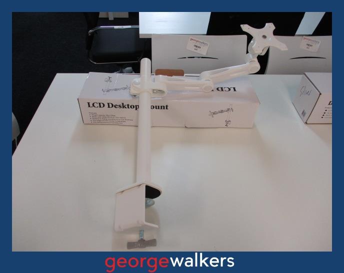 AB016 - White Single Monitor Arm - George Walkers Office Furniture Megastore