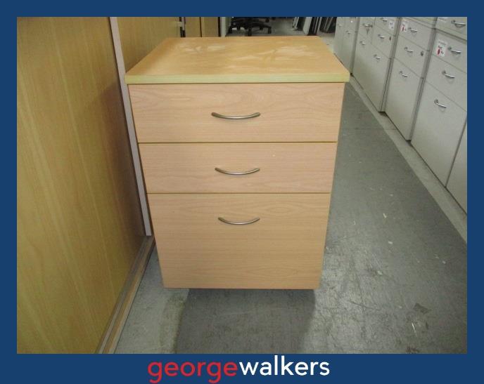 PR6258 Light Tawa 3 Drawer Mobile - George Walkers Office Furniture Megastore