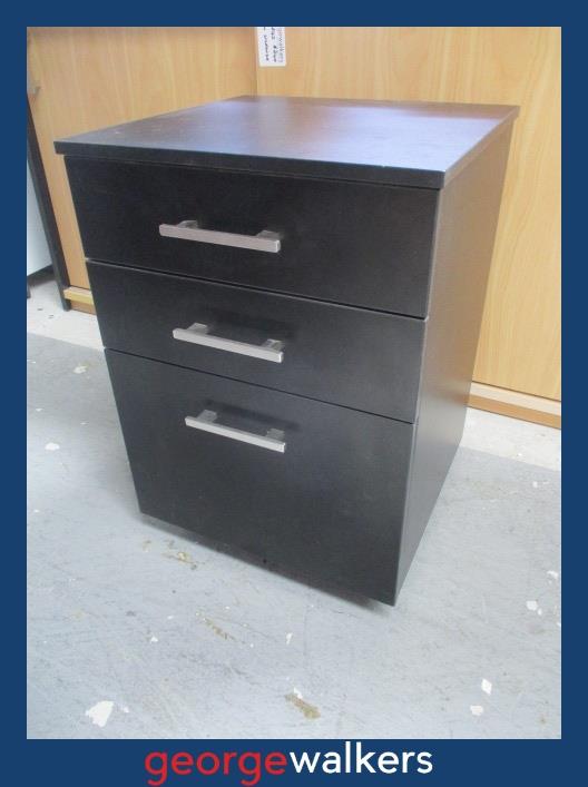 PR6564 Black 3 Drawer Mobile - George Walkers Office Furniture Megastore