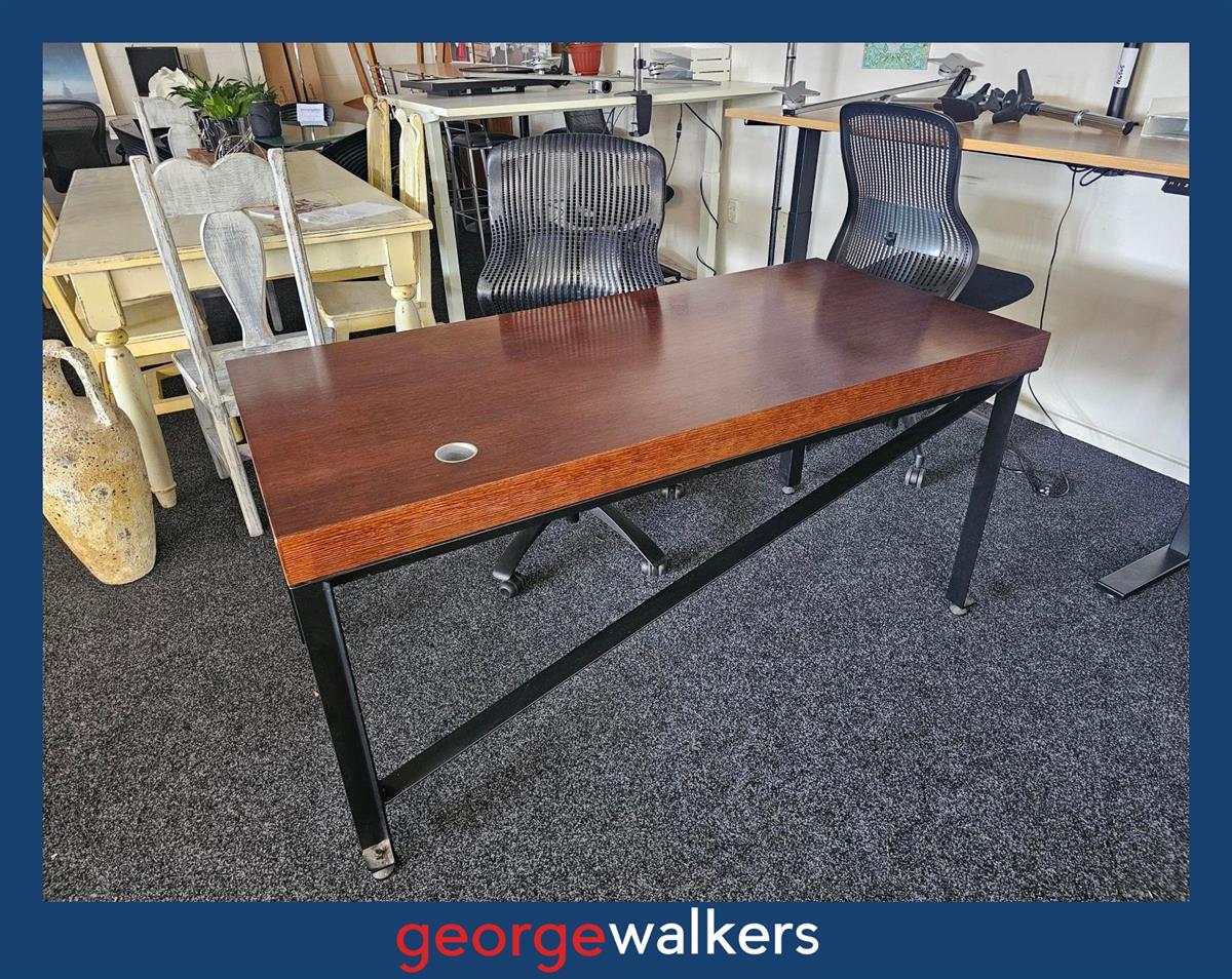 PR6561 Oak Finish Industrial Modern Office Desk - George Walkers Office Furniture Megastore