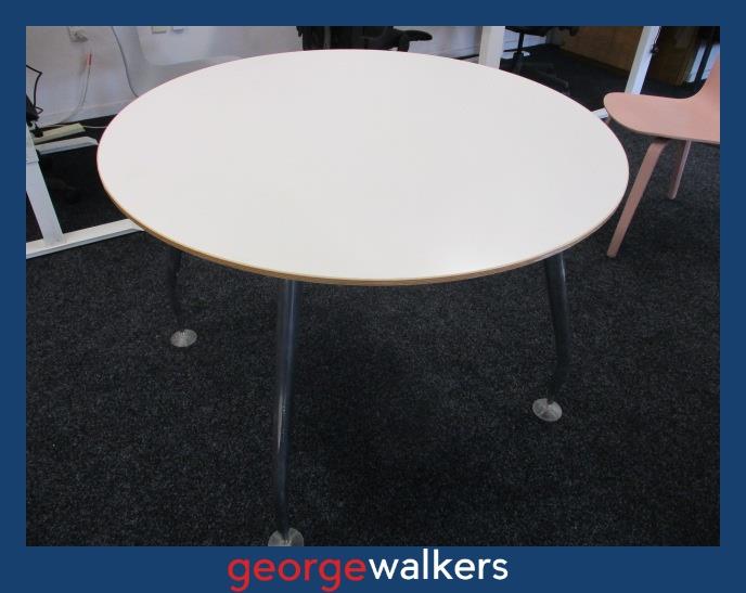 PR5396 - White Round Meeting Table - George Walkers Office Furniture Megastore