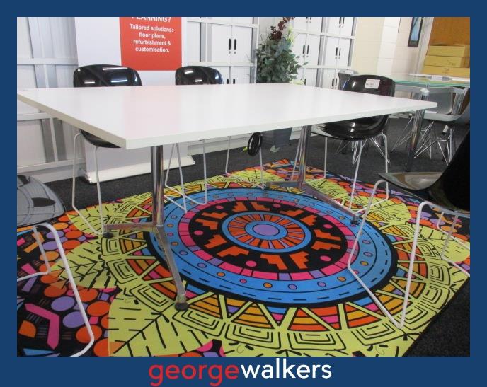 PR5687 - White Meeting Table - George Walkers Office Furniture Megastore