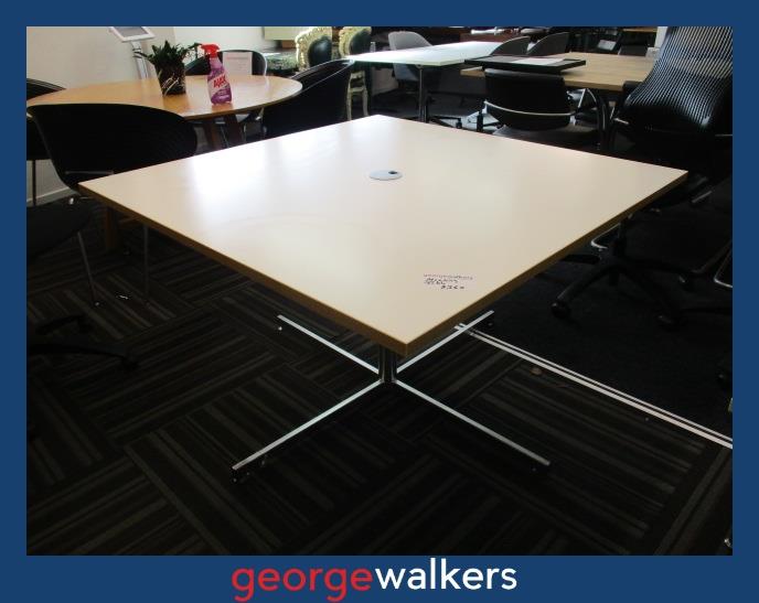 PR6660 White Square Meeting Table 1.2M - George Walkers Office Furniture Megastore