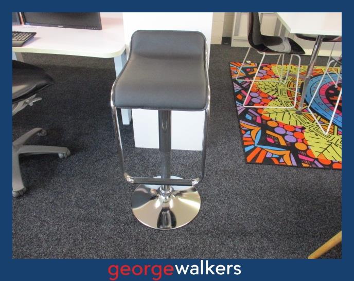 PR6192 Black & Chrome Bar Stool - George Walkers Office Furniture Megastore