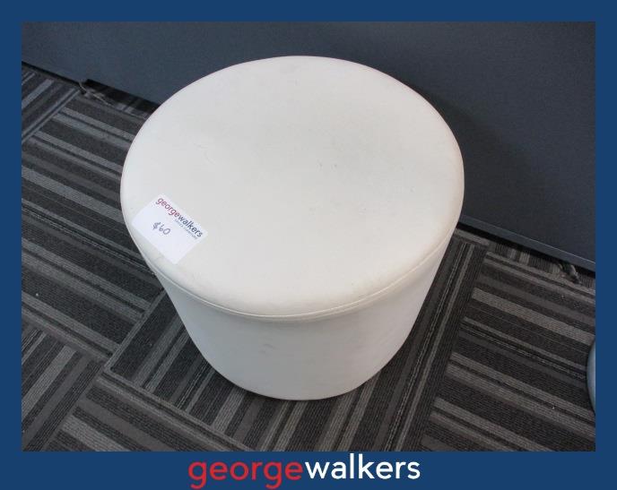 PR5959 White Ottoman - George Walkers Office Furniture Megastore