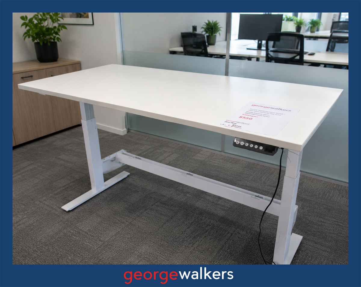 DESK – ELECTRIC SIT/STAND – 1.8M – WHITE – MEMORY PRESETS – PR6952
