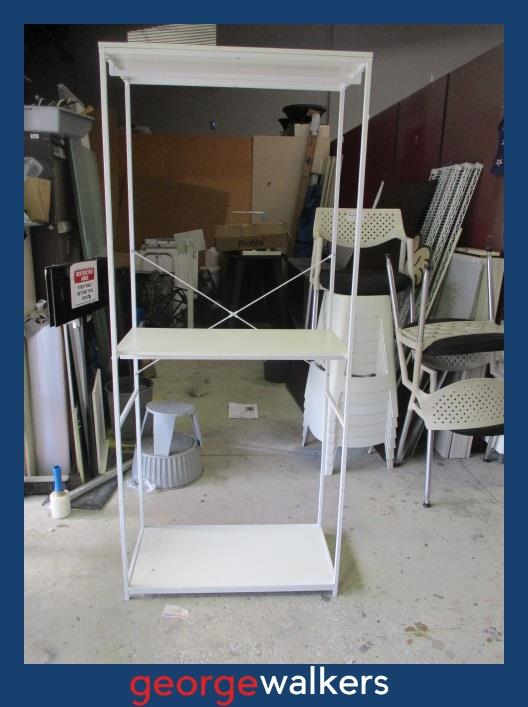 SHELVING – DISPLAY UNIT – HANGING RAIL – WHITE – PR6932