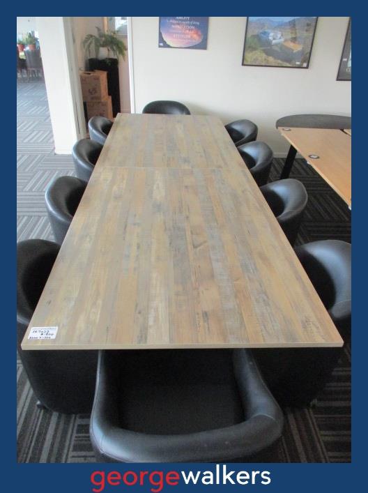 Boardroom table – Large meeting table – 3.66m – Salvaged plank – PR7022
