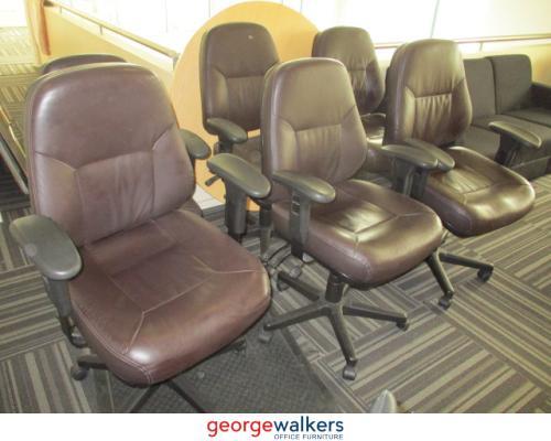 PR5406 - Chocolate Leather Buro Persona Office Chair - George Walkers Office Furniture Megastore